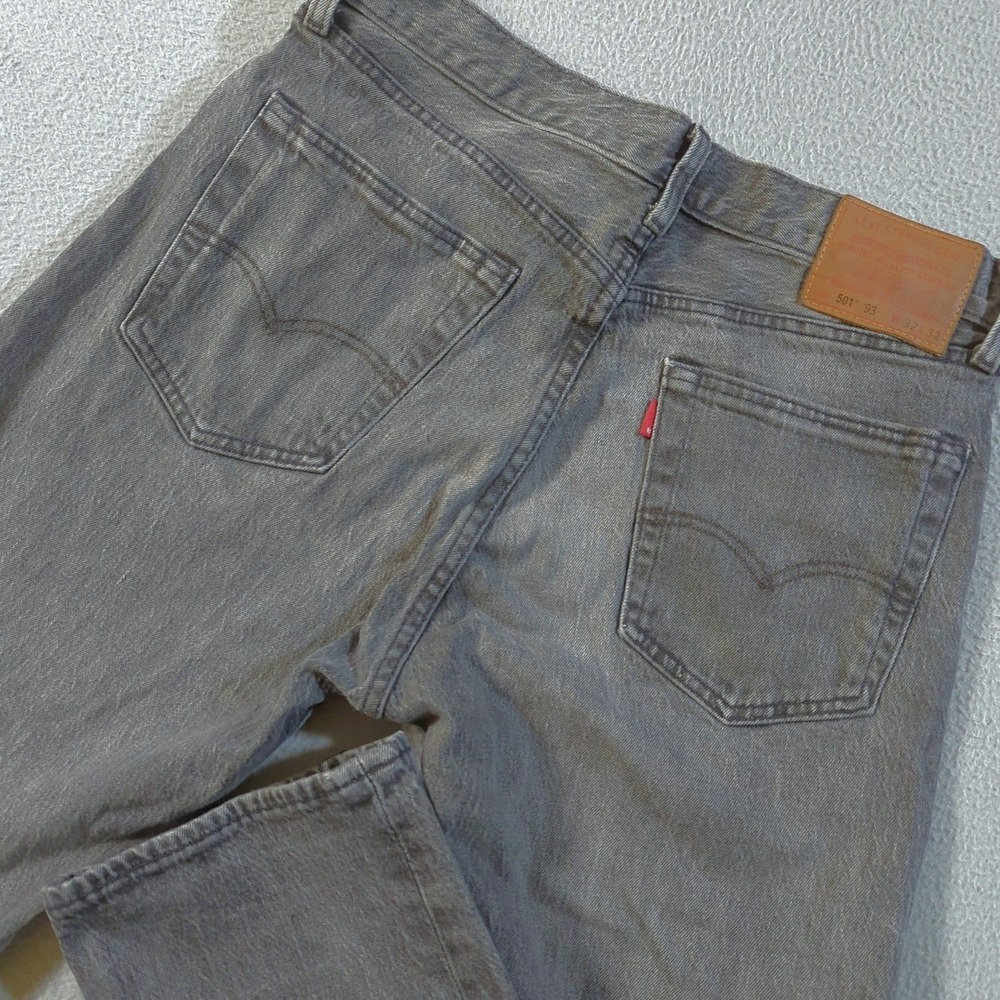 Levis Premium 501 '93 Straight Leg Jeans Mens 32x32 Grey Button Fly Denim Pants